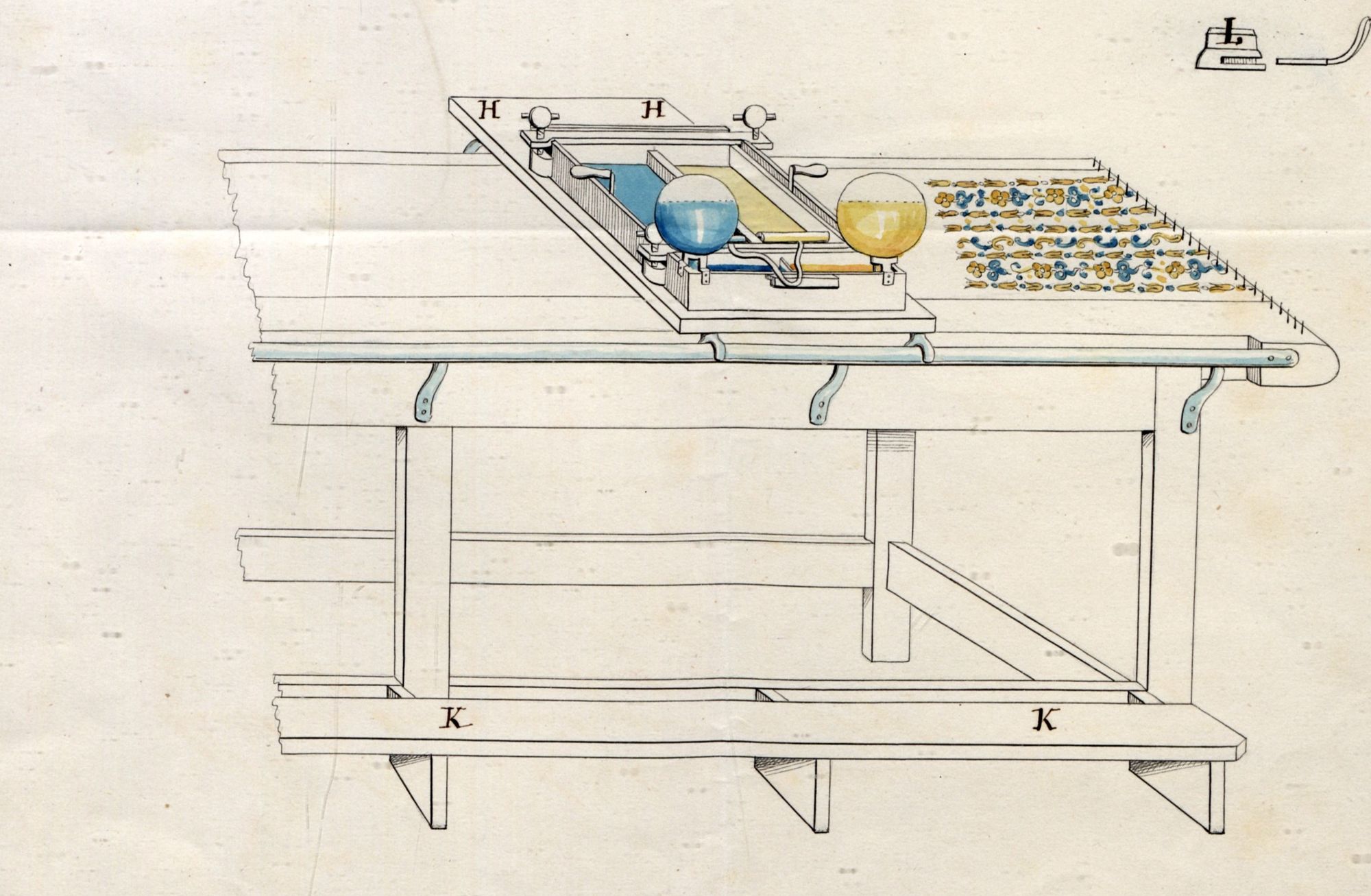 Le second est la première page du brevet n° 1BA011971, déposé le 29 février 1844 par Paul Godefroy pour une « machine à imprimer les étoffes devant supprimer le tireur ». 